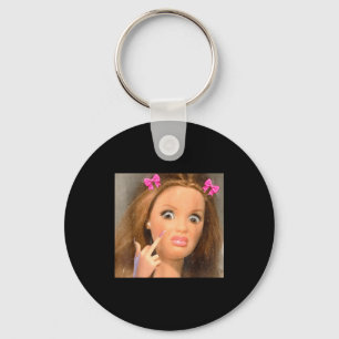 Funny Disgusting Doll Face Meme  Key Ring