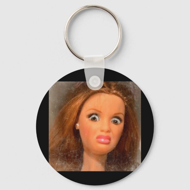 Funny Disgusting Doll Face Meme  Key Ring (Front)