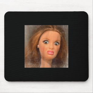 Funny Disgusting Doll Face Meme Mouse Mat