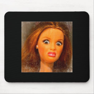 Funny Disgusting Doll Face Meme  Mouse Mat