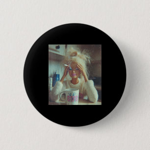 Funny Disgusting Doll Face Meme Smoking Sad Sarcas 6 Cm Round Badge