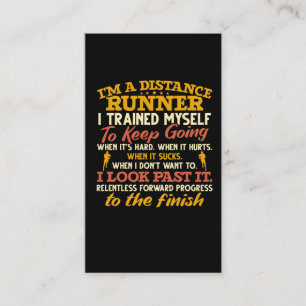 Funny Distance Runner Quote Athlete Running Business Card