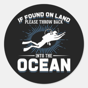 Funny Diver Joke Scuba Diving Classic Round Sticker