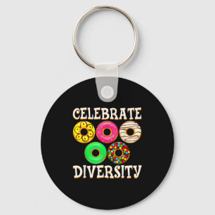 Funny diversity doughnut lover doughnut day melani key ring