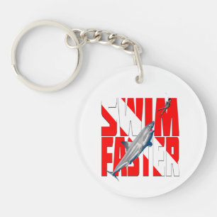 Funny Diving Swim Faster Key Ring