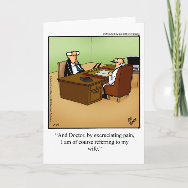 Funny Divorce Humour Greeting Card (Front)