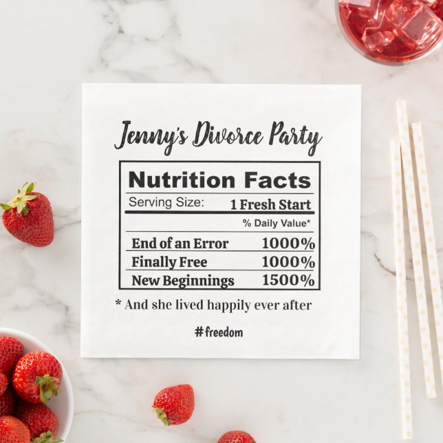 Funny Divorce Party Favours New Beginning Single A Napkin (Insitu)