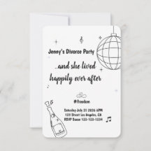 Funny Divorce Party Invitation RSVP Modern Freedom