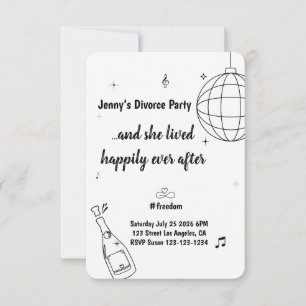 Funny Divorce Party Invitation RSVP Modern Freedom