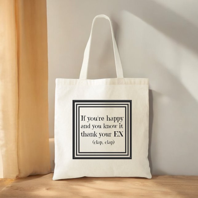 Funny Divorce Quote Gift Tote Bag (Creator Uploaded)
