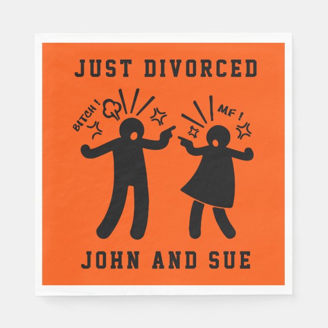 Funny Divorce Sympathy Party Napkin (Front)