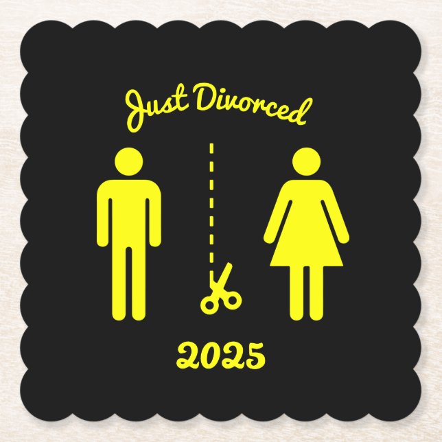 Funny Divorce Sympathy Party Paper Coaster (Front)