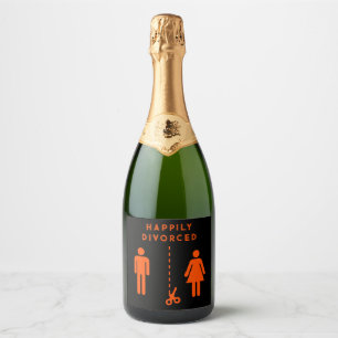Funny Divorce Sympathy Party Sparkling Wine Label