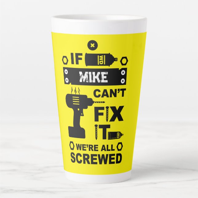 Funny DIY Fix It Repair Latte Mug (Front)