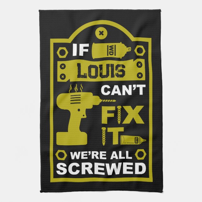 Funny DIY Fix It Repair Tea Towel (Vertical)