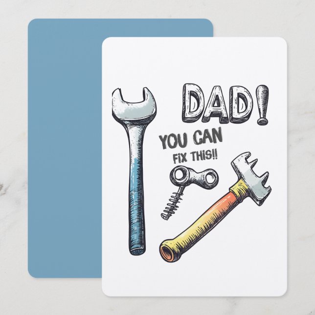 Funny DIY-Inspired Father’s Day Design with Tools Invitation (Front/Back)