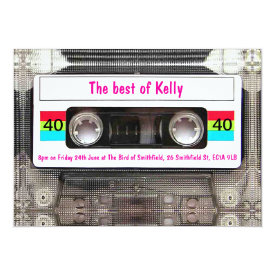 Funny DJ 80s Cassette Tape 40th Birthday custom Card