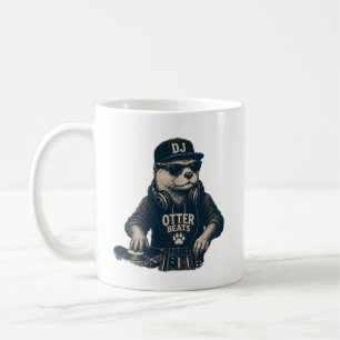 Funny DJ Animal Vintage EDM Turntable Illustration Coffee Mug