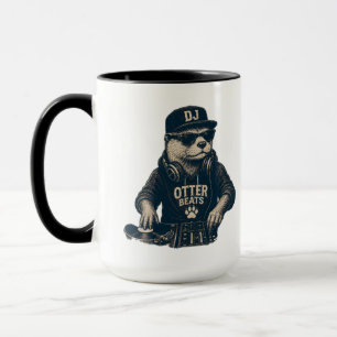 Funny DJ Animal Vintage EDM Turntable Illustration Mug