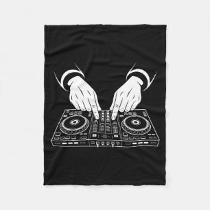 Funny Dj Art Men Women Music Producer Disc Jockey Fleece Blanket