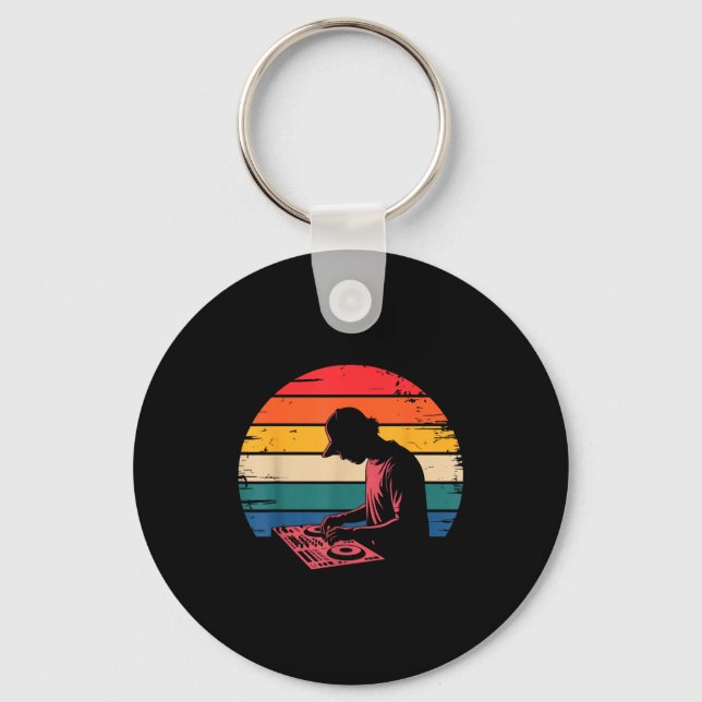 Funny Dj Art Men Women Music Producer Disc Jockey  Key Ring (Front)