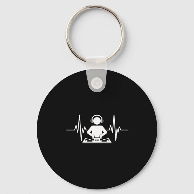 Funny Dj Art Men Women Music Producer Disc Jockey  Key Ring (Front)