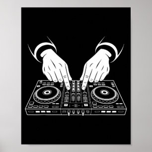 Funny Dj Art Men Women Music Producer Disc Jockey Poster