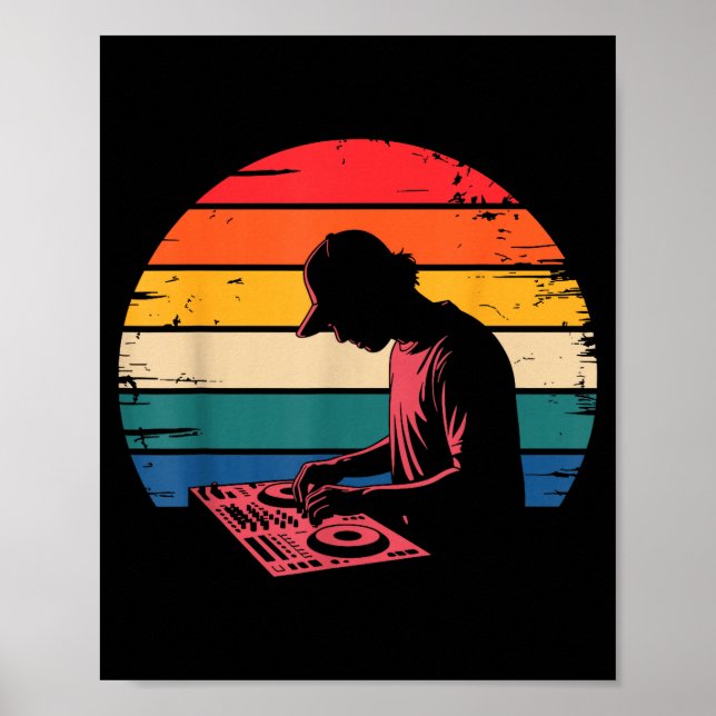 Funny Dj Art Men Women Music Producer Disc Jockey  Poster (Front)