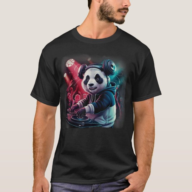 Funny DJ Panda T-Shirt (Front)