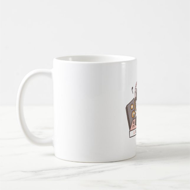 Funny DJ Scratch Cat On Turntable  Coffee Mug (Left)