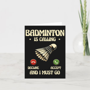 Funny Dminton Player Love Shuttle Design 28  Card