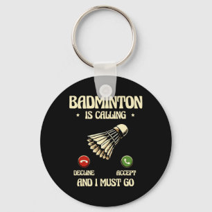 Funny Dminton Player Love Shuttle Design 28  Key Ring