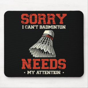 Funny Dminton Player Love Shuttle Design 3 Mouse Mat