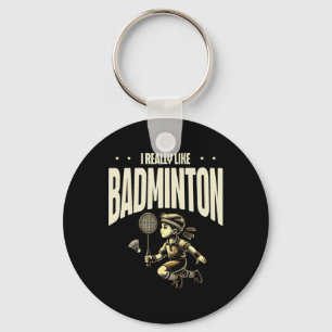 Funny Dminton Player Love Shuttle Design 4 Key Ring