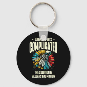 Funny Dminton Player Love Shuttle Design Key Ring