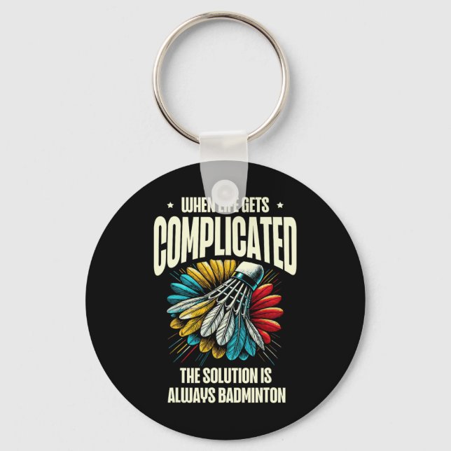 Funny Dminton Player Love Shuttle Design  Key Ring (Front)