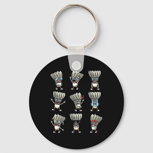 Funny Dminton Shuttle Player Design Men Women  Key Ring (Front)
