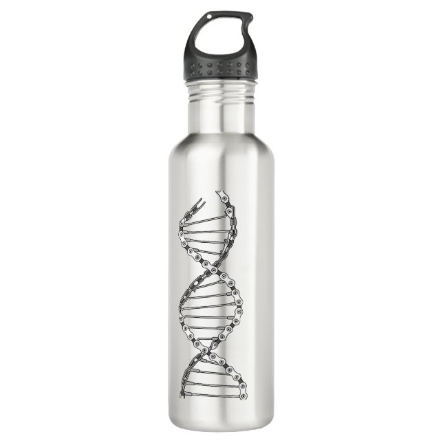 Funny DNA Cycling Bicycle Chain Mountain Bike Love 710 Ml Water Bottle (Front)