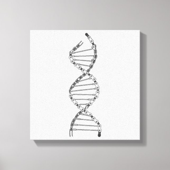 Funny DNA Cycling Bicycle Chain Mountain Bike Love Canvas Print (Front)