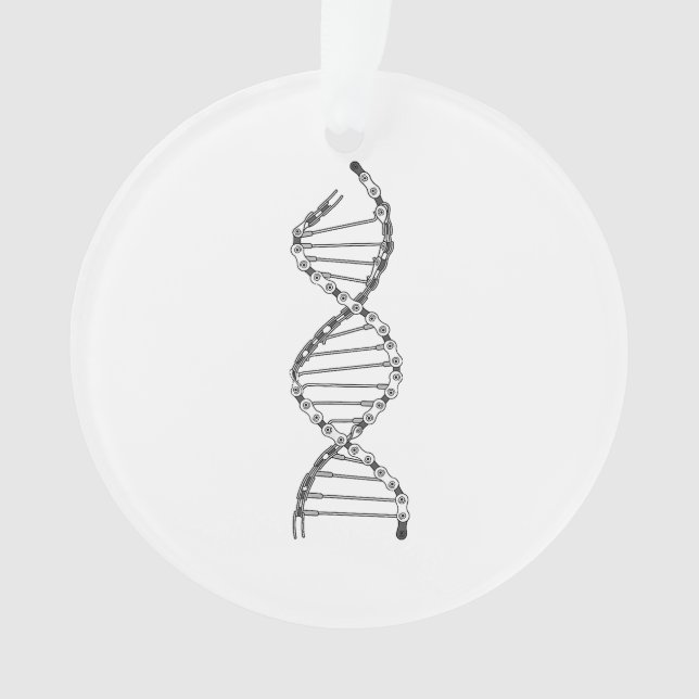 Funny DNA Cycling Bicycle Chain Mountain Bike Love Ornament (Front)