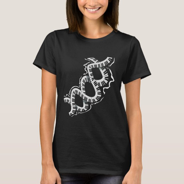 Funny DNA Piano Themed Gift For Keyboard Player Me T-Shirt (Front)