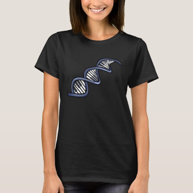 Funny DNA Piano Themed Gift For Keyboard Player Me T-Shirt (Front)