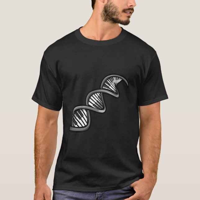 Funny Dna Piano Themed Gift For Keyboard Player Me T-Shirt (Front)