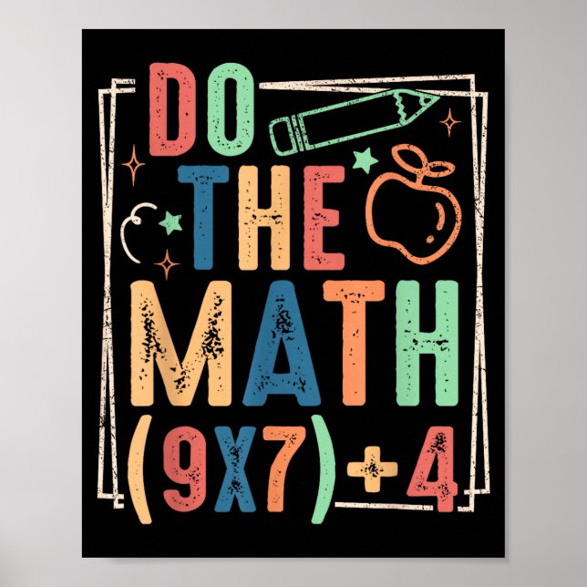 Funny Do The Math 67 Meme Six Seven Boy Girl Teach Poster (Front)