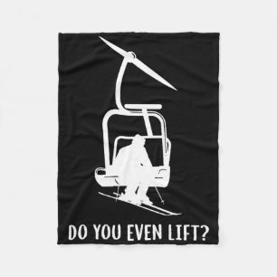 Funny Do You Even Lift Ski  Fleece Blanket