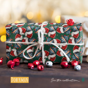 Funny Doberman Christmas Pattern Wrapping Paper