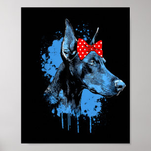 Funny doberman design for dog lovers mother's day  poster