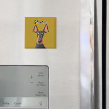 Funny Doberman Dog Black Tan Mustard Yellow