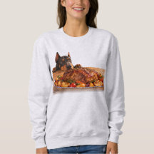 Funny Doberman Eyeing Roast Beef