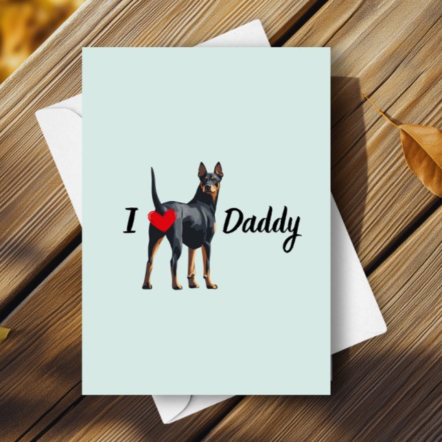 Funny Doberman From Pet Dog Butt Bum Fathers Day Thank You Card (Creator Uploaded)